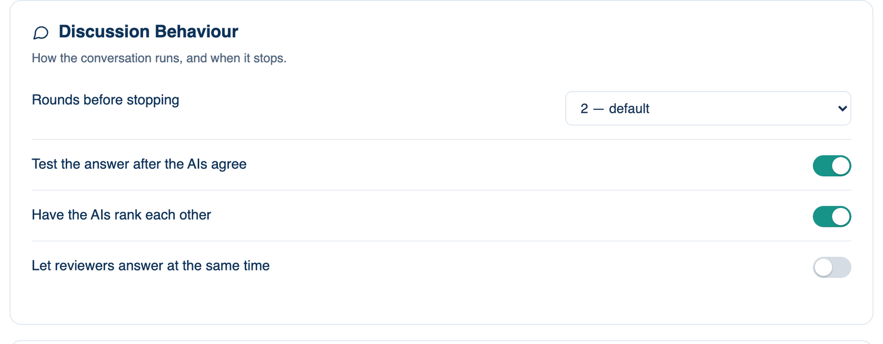 Settings → The room → Who's In The Room → Discussion Behaviour on the Mac