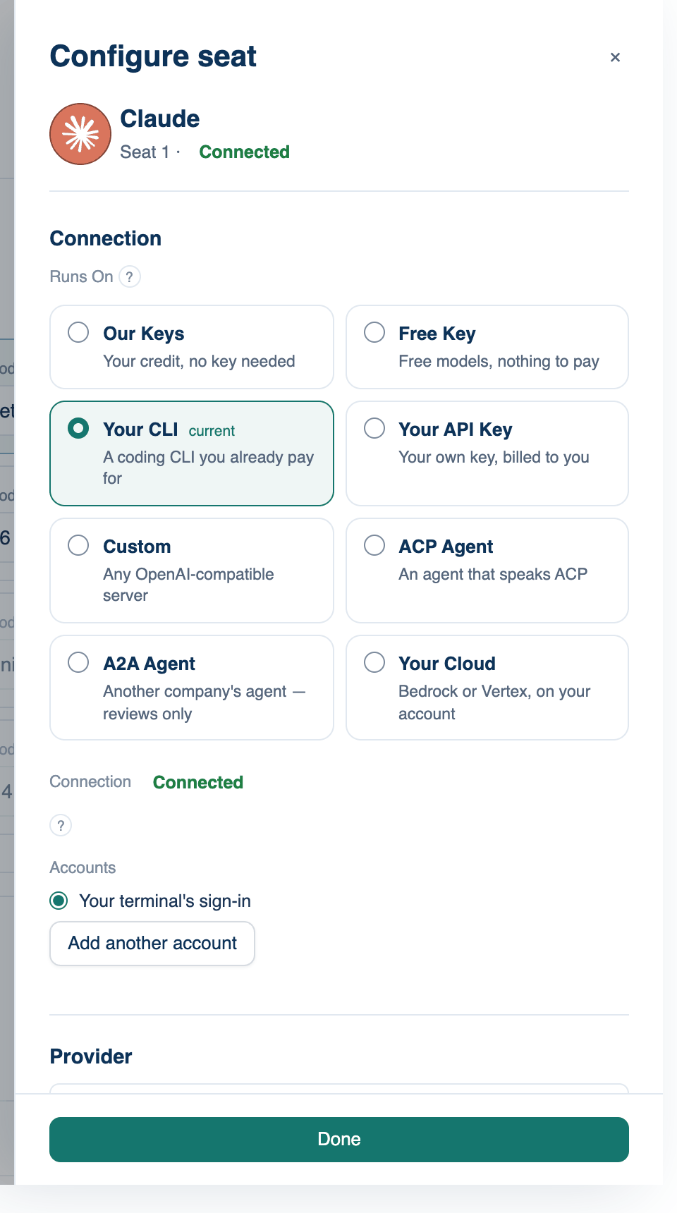 Settings → The room → Who's In The Room → Configure seat on the Mac, for Seat 1